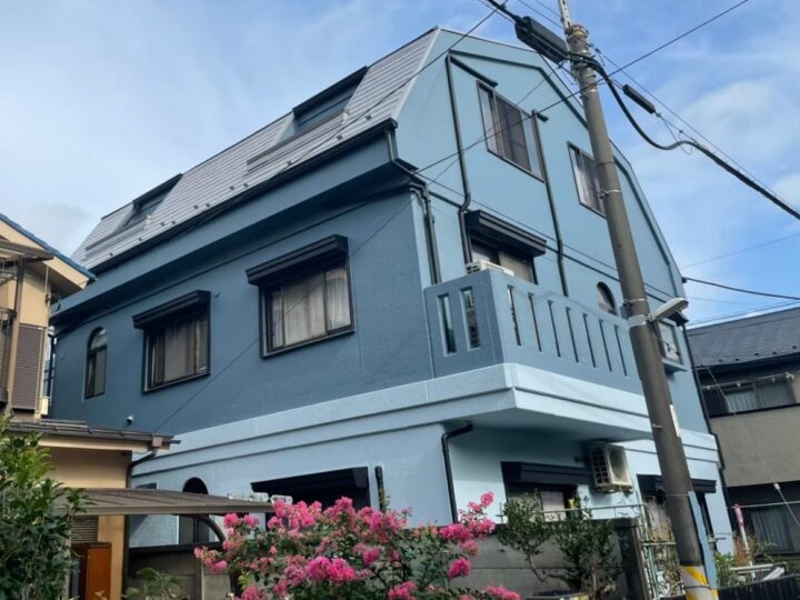 川崎区　A様邸　外壁・屋根塗装、軒天ボード貼替